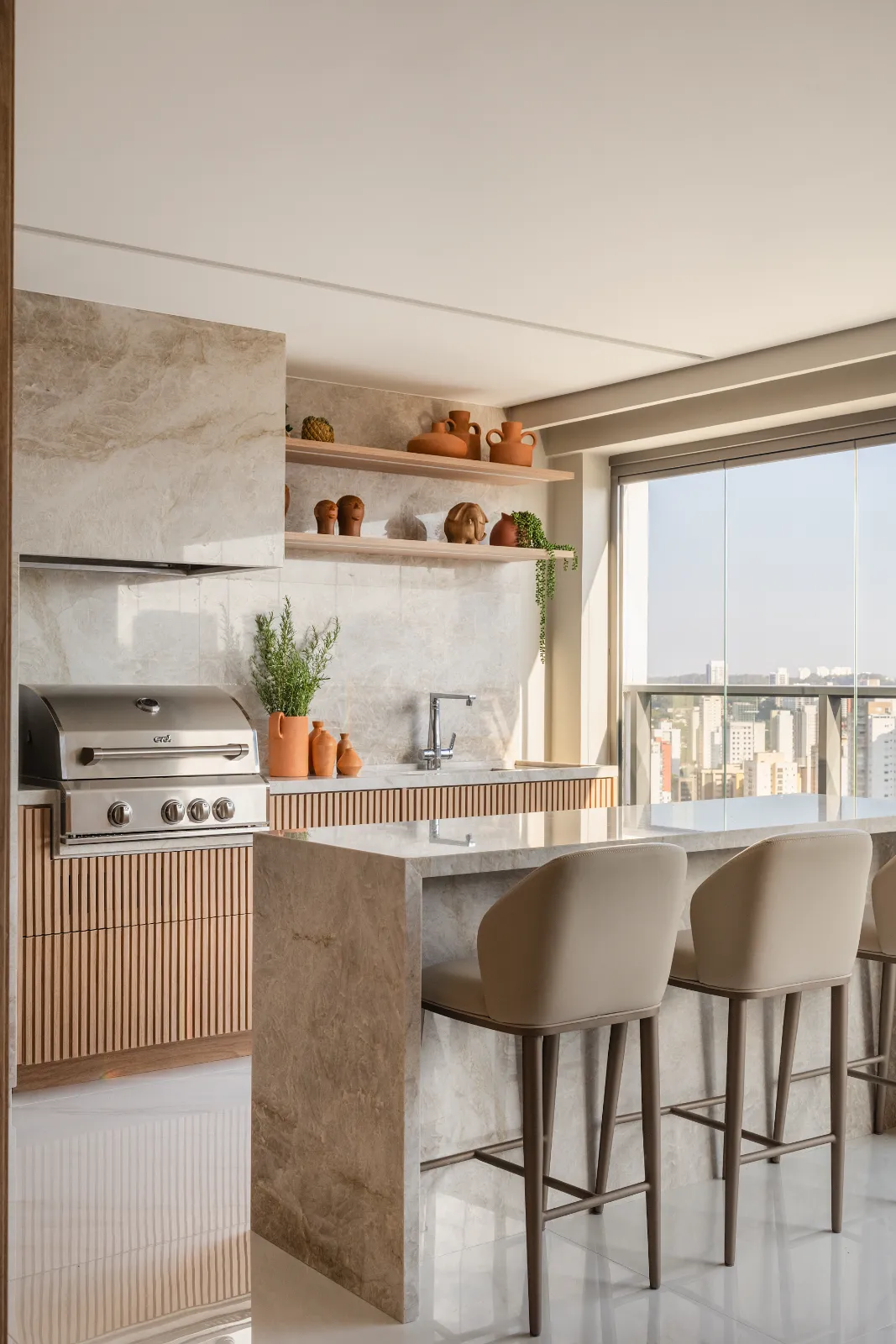 Apartamento Pintassilgo, varanda gourmet com vista